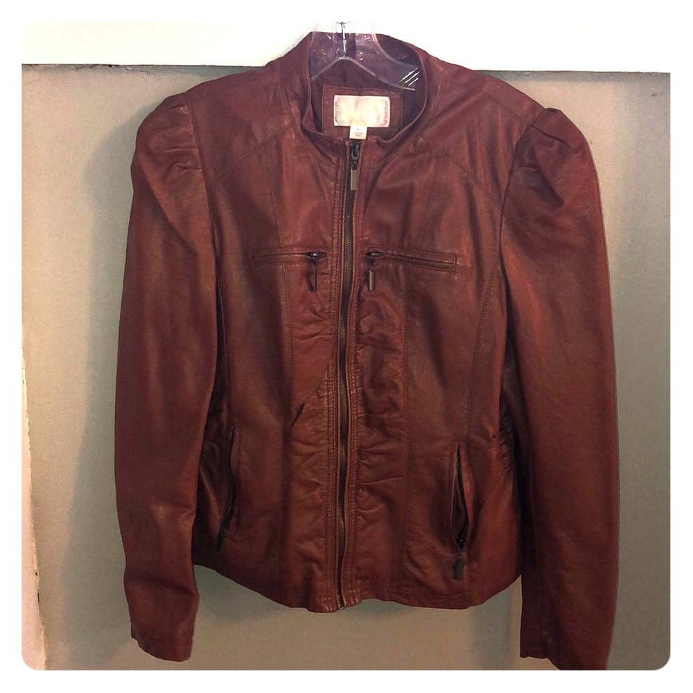 Brown faux leather jacket